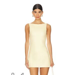 NUBYÉN FLOWER MARKET DRESS PEAR SORBET Cream Sheath Mini Revolve S